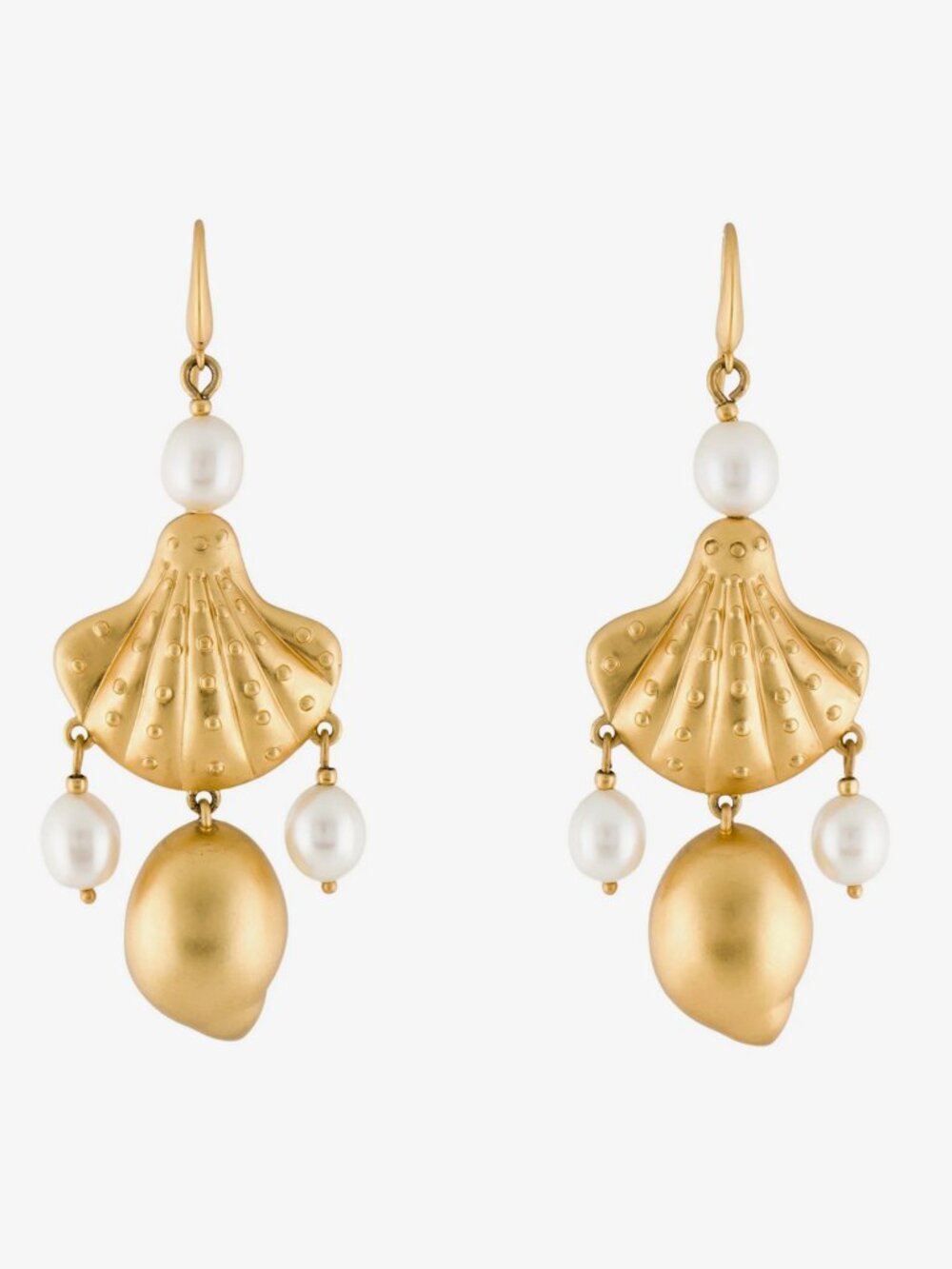 Tory Burch Pearl & Shell Drop Earrings